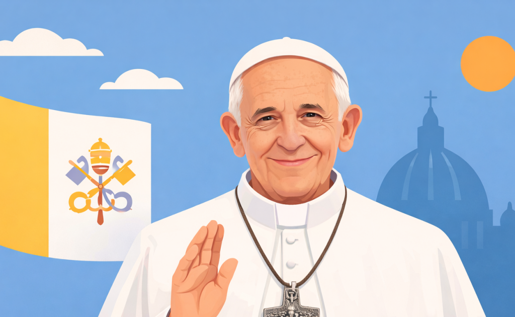 Papst Franziskus - Illustration prière catholique